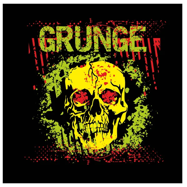 Segno Gotico Con Teschio Grunge Vintage Design Shirt — Vettoriale Stock