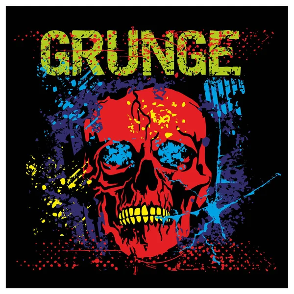 Panneau Gothique Avec Crâne Shirts Design Vintage Grunge — Image vectorielle