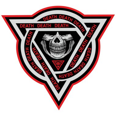 askeri iç çekiş, üçgen-kafatası, tişört tasarımı