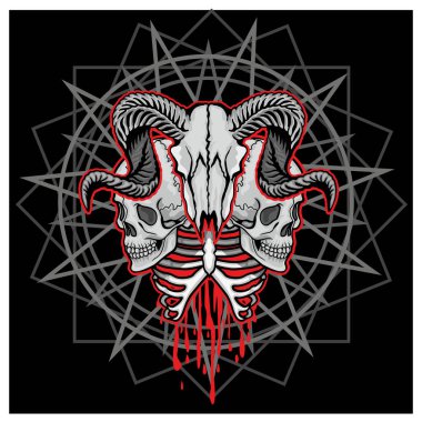 Kafatası ile gotik tabela, grunge vintage tasarım tişörtler