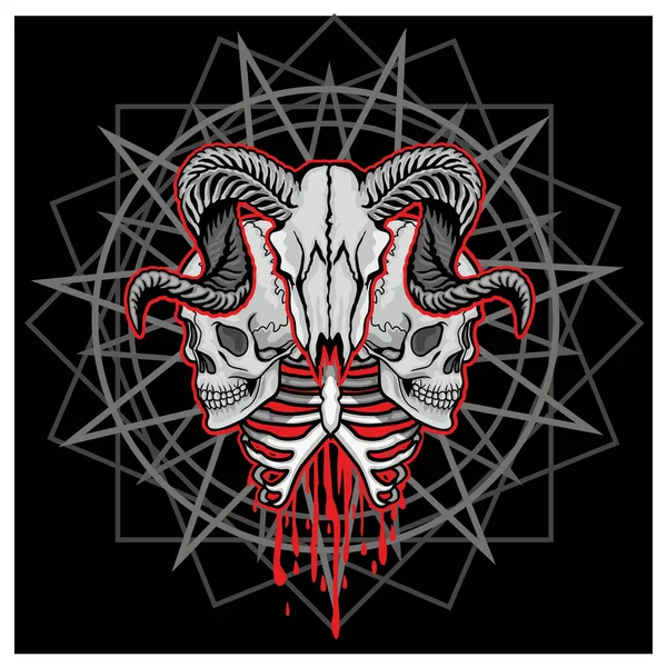 Kafatası ile gotik tabela, grunge vintage tasarım tişörtler