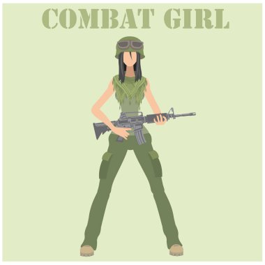 karakter, savaş kızı, düz çizim
