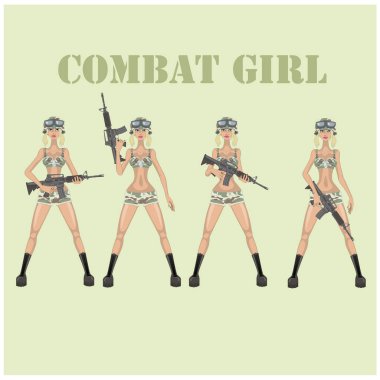 karakter, savaş kızı, düz çizim