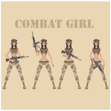 karakter, savaş kızı, düz çizim
