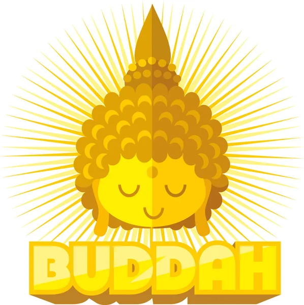 Buddah Monk Flat Illustration — Stock Vector