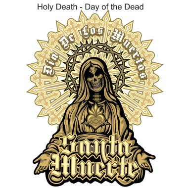 Kutsal Ölüm, Ölüler Günü, iskelet, eski moda tişörtler.