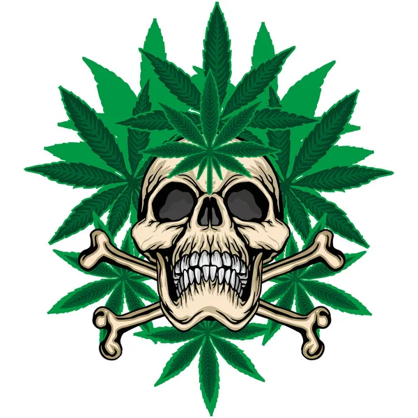 Cráneo Rastafari Con Hoja Cannabis Camisetas Diseño Vintage Grunge — Archivo Imágenes Vectoriales