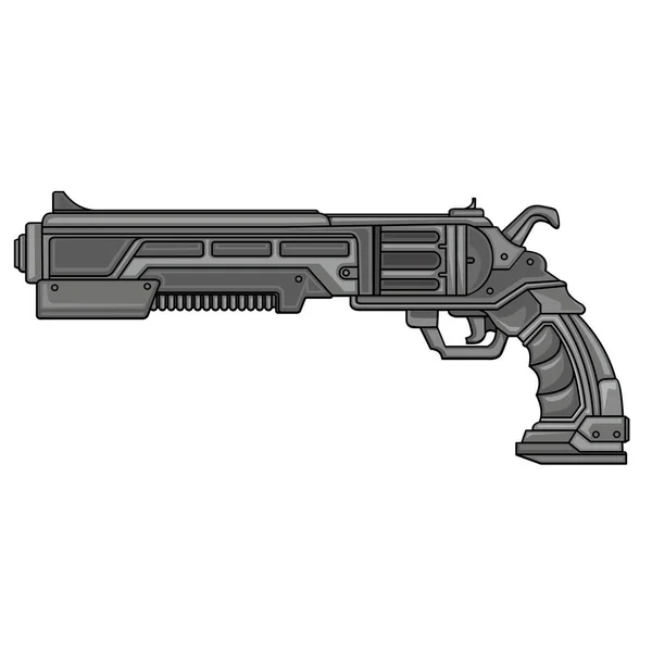 Cyberpunk Gun Płaska Ilustracja — Wektor stockowy