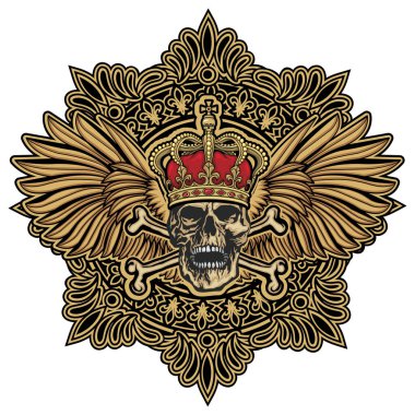 Kafatası ile gotik tabela, grunge vintage tasarım tişörtler