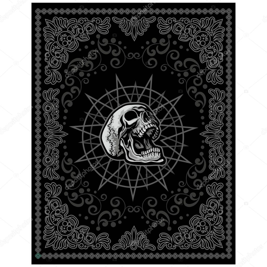 Gothic sign with skull, grunge vintage design t shirts
