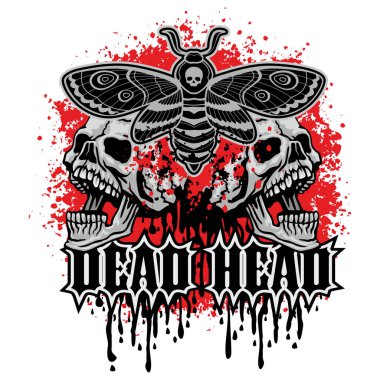 Kafatası ve grunge marka tişörtleri olan Ölüm Şahingüvesi.