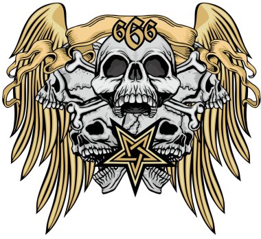 Kafatası ile gotik tabela, grunge vintage tasarım tişörtler