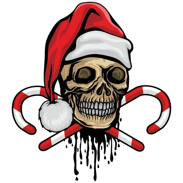 Signo Navidad Con Cráneo Camisetas Diseño Vintage Grunge — Vector de stock