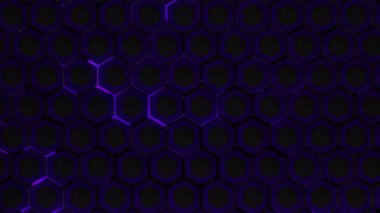 Soyut altıgen animasyonu çok renkli desen 4K pürüzsüz kavram