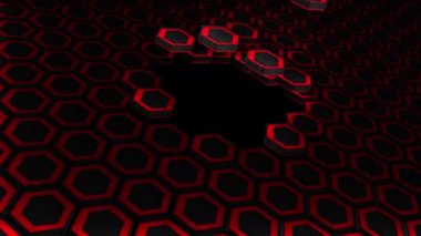 Soyut altıgen animasyonu çok renkli desen 4K pürüzsüz kavram