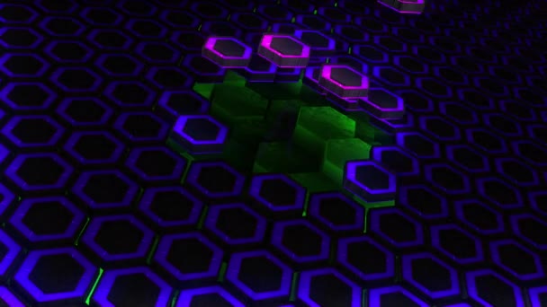 Abstrakt Hexagon Animation Flerfärgad Mönster Slät Koncept — Stockvideo