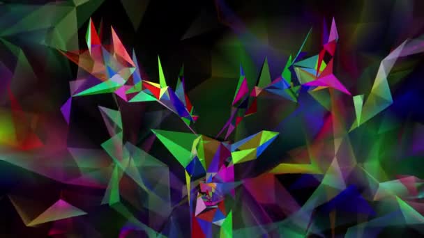 Abstract Polygon Animation Multicolor Pattern Smooth Concept — Stock Video