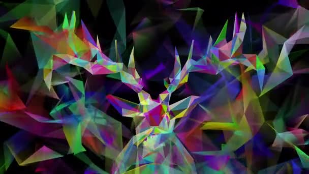 Абстрактная Многоугольная Анимация Многоцветный Шаблон Гладкая Концепция — стоковое видео