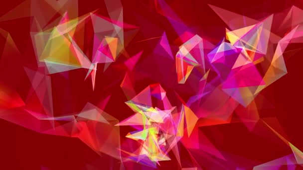 Абстрактная Многоугольная Анимация Многоцветный Шаблон Гладкая Концепция — стоковое видео