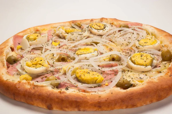 Pizza Jedna Najbardziej Spożywanych Potraw Świecie Względu Dużą Liczbę Odmian Obraz Stockowy
