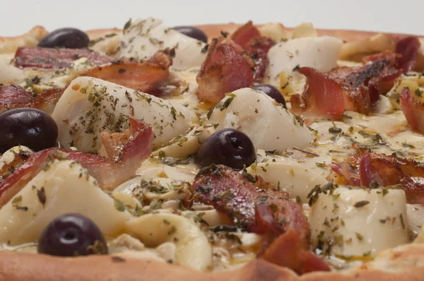 Pizza Jedna Najbardziej Spożywanych Potraw Świecie Względu Dużą Liczbę Odmian Obrazy Stockowe bez tantiem
