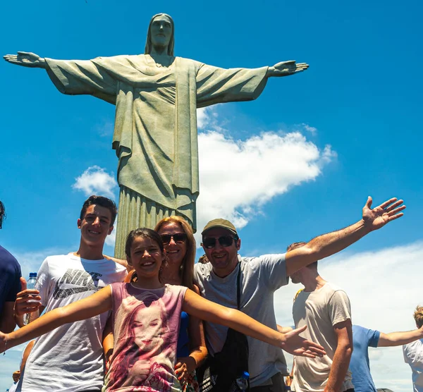 2015 Diciembre Río Janeiro Brasil Vista Cristo Redentor Sus Alrededores — Foto de Stock