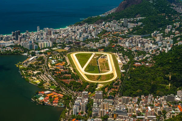 2015 Diciembre Río Janeiro Brasil Vista Cristo Redentor Sus Alrededores —  Fotos de Stock