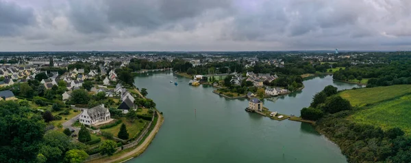 Aerial View City Pont Abbe Finistere Brittany — Stockfoto