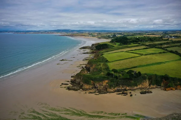 Vue Aérienne Sur Plage Lestrevet Sur Finistere Bretagne — Photo