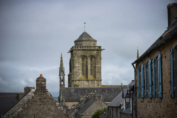 Brittany Finistere Deki Sevimli Ortaçağ Köyü Locronan Bakın — Stok fotoğraf