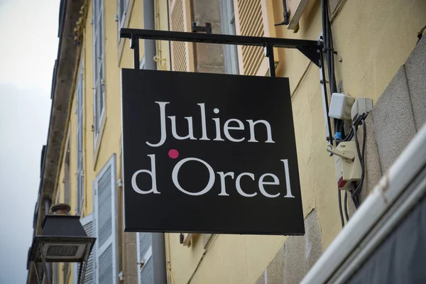 Septiembre 2021 Quimper Francia Vista Sobre Letrero Julien Dorcel — Foto de Stock