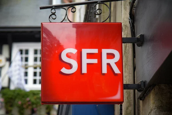 Septiembre 2021 Quimper Francia Vista Sobre Letrero Sfr — Foto de Stock