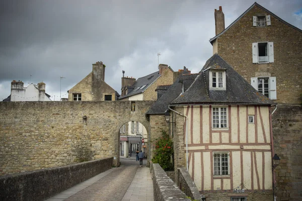 Vista Sobre Muralhas Vannes Seu Jardim Flores Morbihan Bretanha — Fotografia de Stock