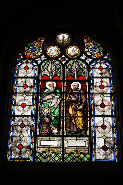 Vista Sobre Vitral Recinto Paroquial Saint Thegonnec Finistere Bretanha — Fotografia de Stock