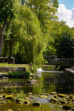 Ortaçağ şehri Moret sur Loingin Seine et Marne 'nin manzarası