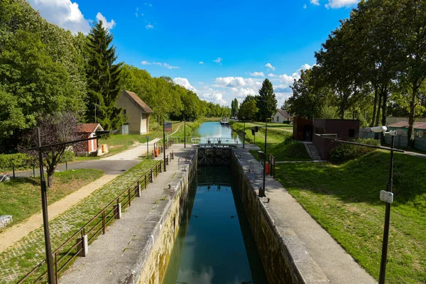 Vista Sobre Cidade Medieval Moret Sur Loingin Seine Marne — Fotografia de Stock