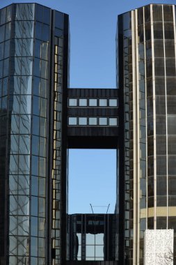 Paris 'teki La Defense iş bölgesinin manzarası