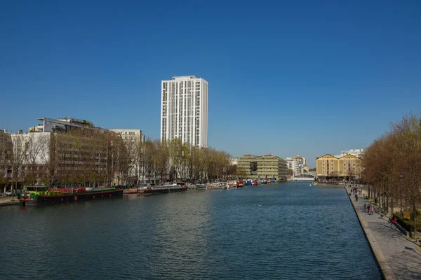 March 2022 Paris France View Canal Saint Martin Paris — Foto de Stock