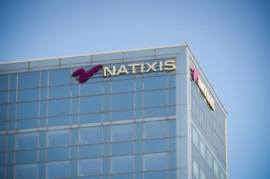 March 2022 - Paris - France: view on the signboard of Natixis