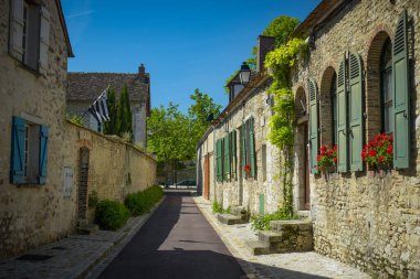 UNESCO 'nun dünya mirasına sahip olan ortaçağ Provins kentinin sokak görüşü