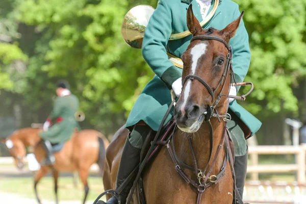 Blick Auf Einen Reiter Während Einer Jagd Frankreich — Stockfoto