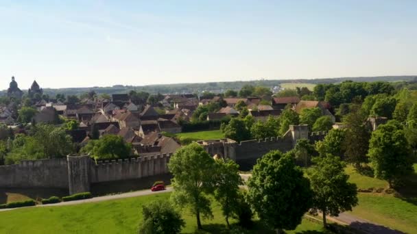 Aerial View Medieval City Provins Which Owned World Heritage Unesco — Stockvideo