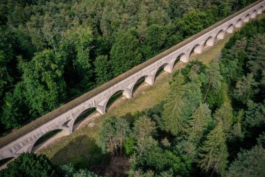 aerial view of the aqueduct of the forest of Fontainebleau in Seine et Marne in France