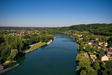 aerial view on Vernou La Celle sur Seine in Seine et Marne in France