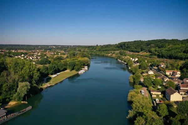 Вид Воздуха Vernou Celle Sur Seine Сене Марне Франция — стоковое фото