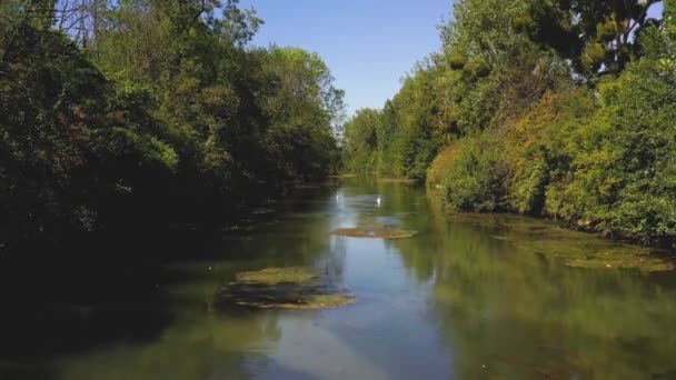 View Waterway Bray Sur Seine — Stockvideo