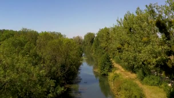 View Waterway Bray Sur Seine — Stock video