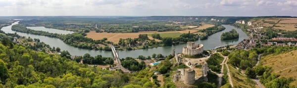 Aerial View Gaillard Castle City Andelys Normandy France — стоковое фото