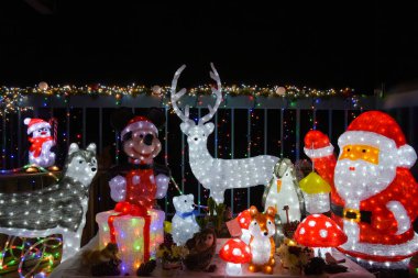 Fransa 'da Noel süslemeleri ve ışıklarının fotoğrafçılığı