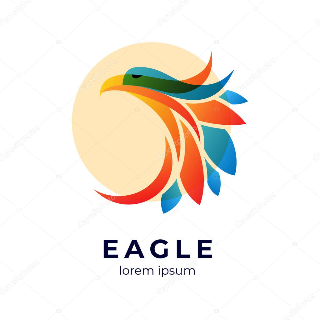 Eagle abstract colorful logo vector design template